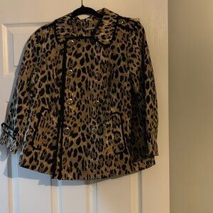 New White House Black Market Leopard Jacket Size 6 Bin T